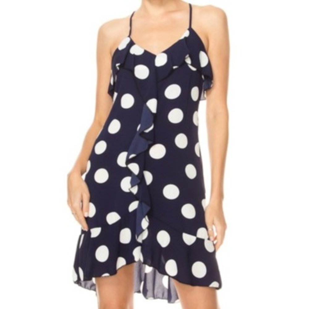 Navy Blue Polka-Dot Dress